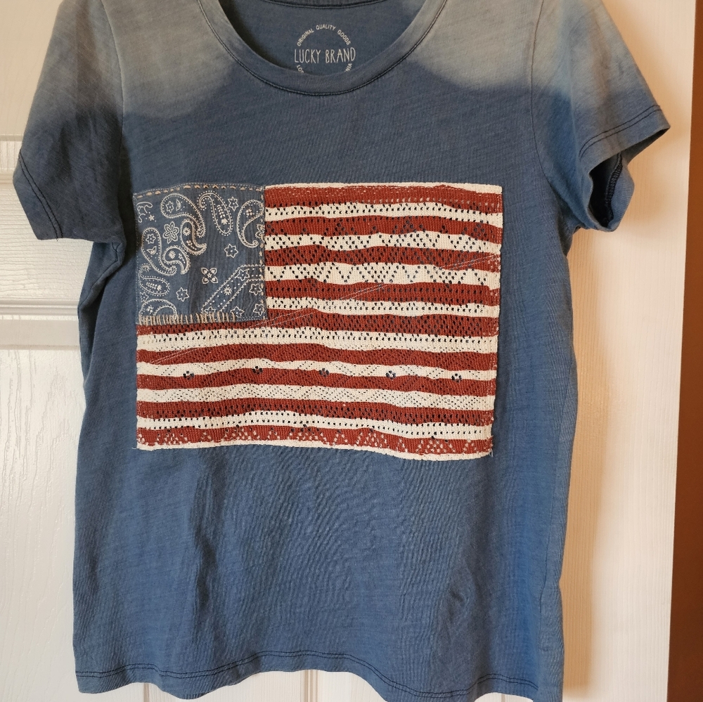 Lucky Brand Patriotic Tee Shirt Size M